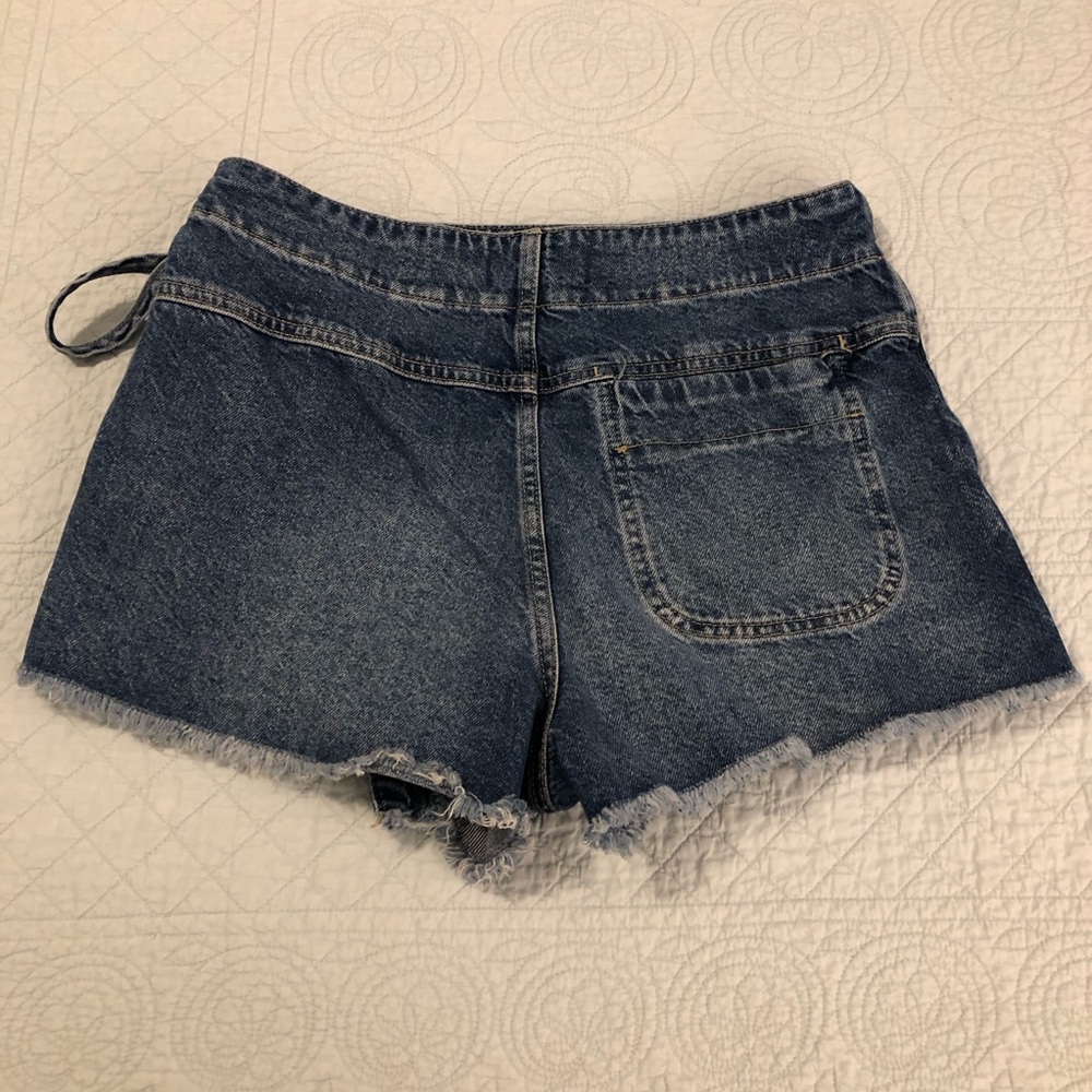 We The Free Denim Wrap Mini Skirt in Blue aso Taylor swift - Picture 5 of 13